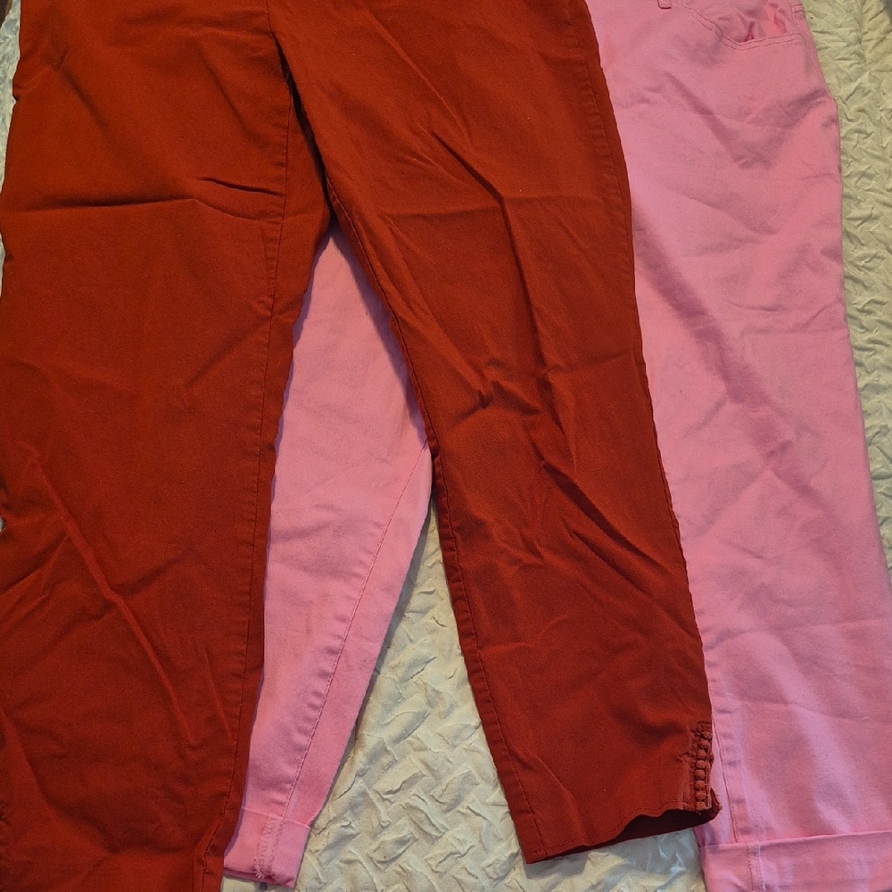 Crown & Ivy Womens Red and Pink Casual Bottoms Size 18W